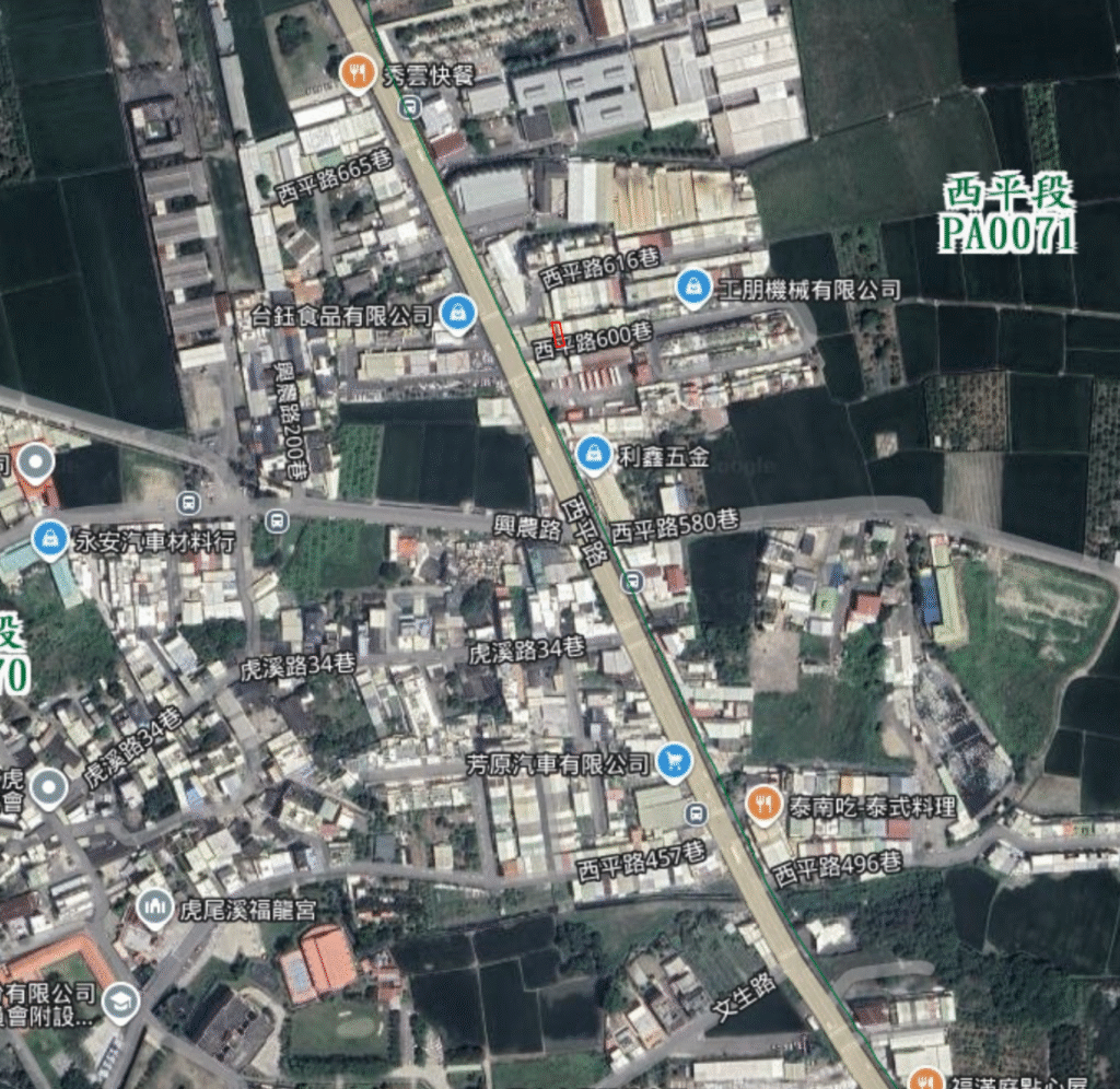 （範圍衛星圖）斗六市西平路(立鑫五金)