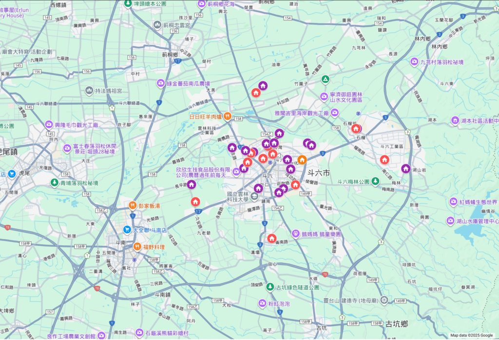 斗六市預售屋分佈的區域圖 1024x697