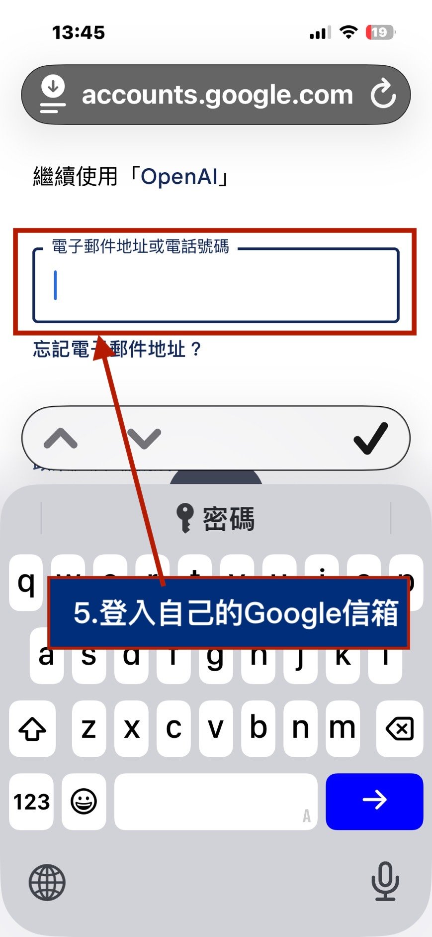 步驟 4:選擇使用 Google 帳號繼續。